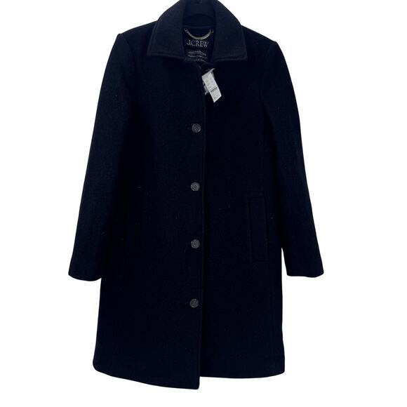 J. Crew Women's Long Sleeve Car Coat In Italian Boiled Wool Size 6 NWT - Picture 5 of 12